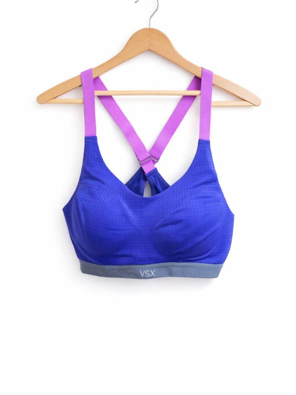VSX | Purple & Pink Crossover Back Sports Workout Bra -  Size 34B - 13 PTP